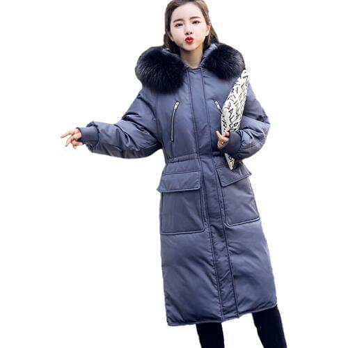 High quality Winter Down jacket Women Thick Warm Big Raccoon Fur collar Hooded tops female Plus size White duck down Parkas 2268