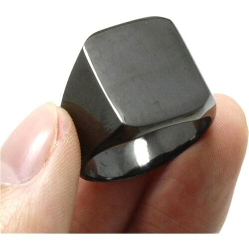 1pc Boys Mens 316L Stainless Steel Cool Black Polishing Ring Biker Ring Factory Price