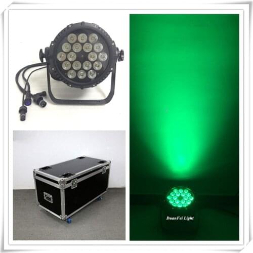 12pieces lumiere dj led par 4in1 rgbw 18x10W par 64 led dmx auto led par cans flightcase