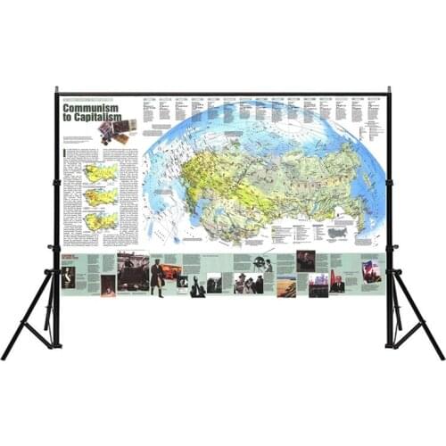 150*100cm 1993 The Russia Capitalism Communism Map Retro Wall Art Poster Non-woven Canvas Painting Home Decor School Supplies