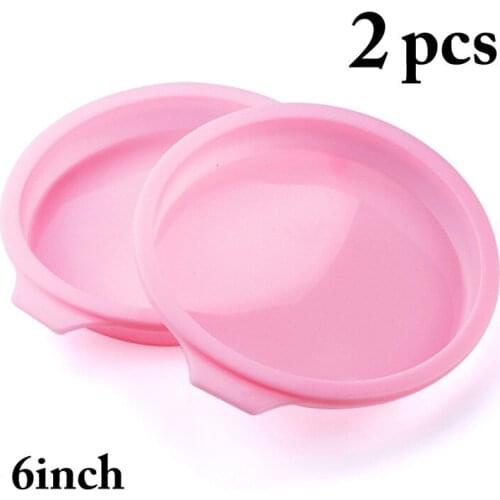 2Pcs Silicone Layered Cake Round Shape Mold Kitchen Bakeware DIY Desserts Baking Mold Mousse Cake Moulds Baking Pan Tools 6/8in
