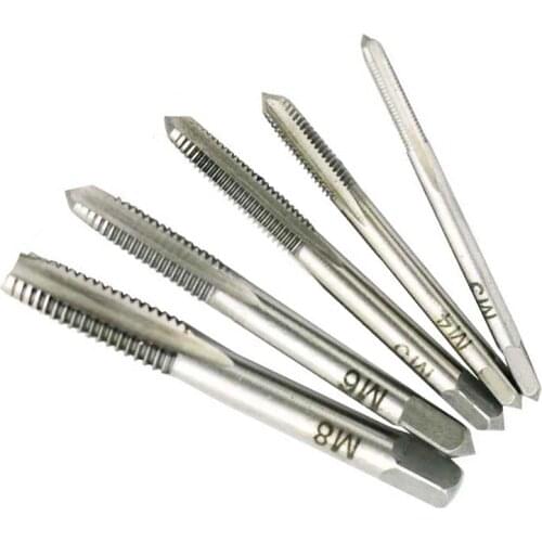 5pcs Hss Machine Screw Thread Metric Plug Tap Screw Taps 3mm 4mm 5mm 6mm 8mm M3-M8 Set Kit Screw Thread Tap Drill M3 M4 M5 M6 M8