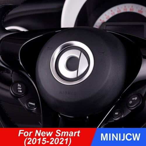 Car Steering Wheel Center Sticker Cover Trim Decals Interior Decoration Ring For Smart 453 Fortwo Forfour Car Accessories