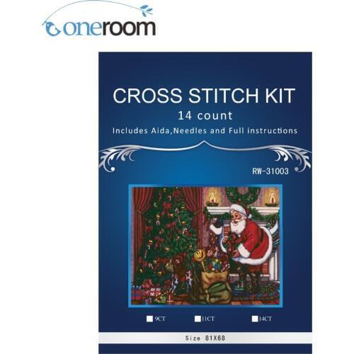 Santa Claus,home Decor counted 14ct white canvas similar DMC Cross Stitch kits 14CT needlework Set DIY embroidery3th