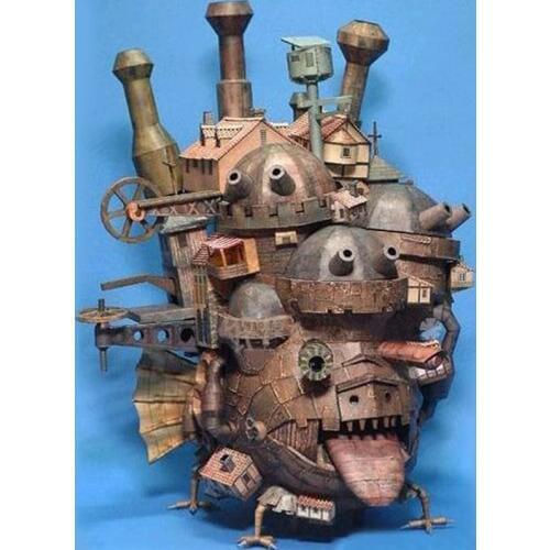 Children DIY TOY 3D Paper Puzzle model Hayao MiyazakiHowls Moving Castle land type