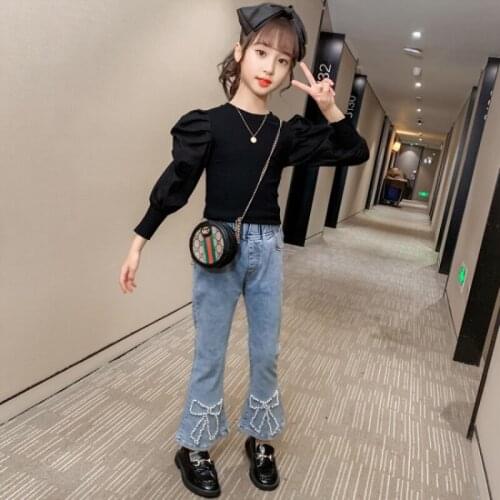 Girls Suits Sweatshirts + Pants Sets Kids 2021 Scoop Spring Autumn Cotton Long Sleeve High Quality Teenagers Sport Tracksuits Ou