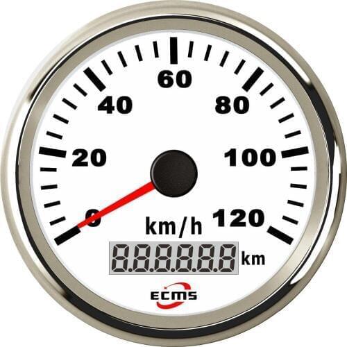 Marine Boat Auto Car Truck GPS Speedometer Speed Meter Gauge 85mm 120km/h 9-32V 316L Bezel