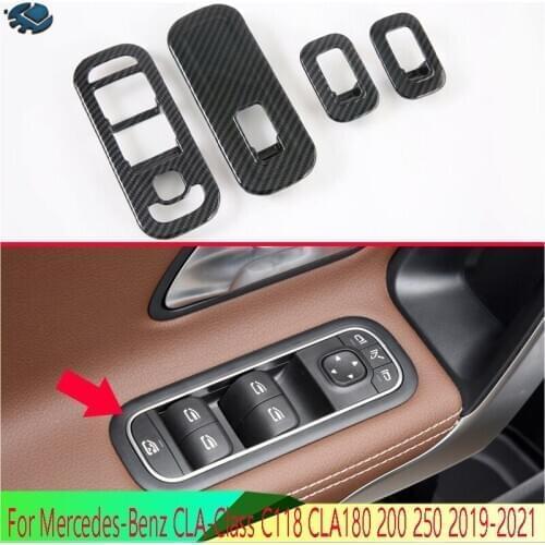 For Mercedes-Benz CLA-Class C118 CLA180 200 250 2019-2021 Door Window Armrest Cover Switch Panel Trim Molding Garnish