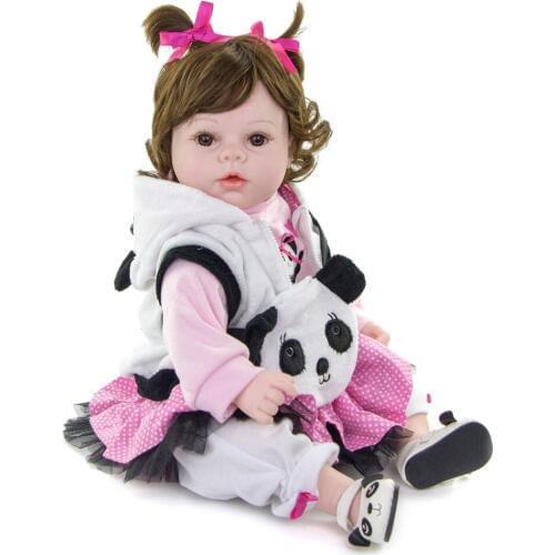 Bebe doll reborn Panda Clothing silicone reborn baby girl dolls 20"52cm real baby newborn dolls child gift rebon bonecas