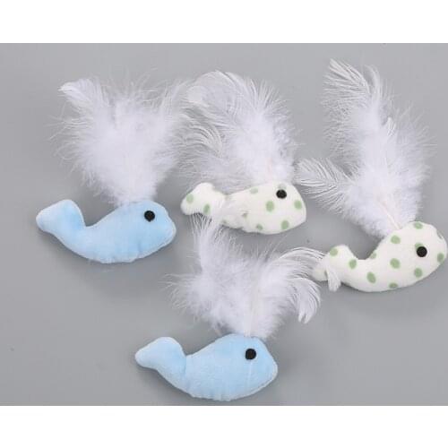 Catnip Cute And Soft Whale Toy Feather Plush Pet Catmint Toy Plush Whale Soft Doll Children Girls Doll Home Decoration