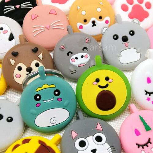 Cartoon cute For airtags case dog silicone Protective Locator Tracker Protective Cover For air tags keychain