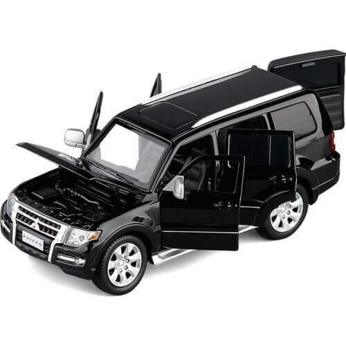 1/32 Pajero V97 SUV Model Toy Car Alloy Die Cast Sound Light Steering Shock Aabsorber Off Road Toys Vehicle