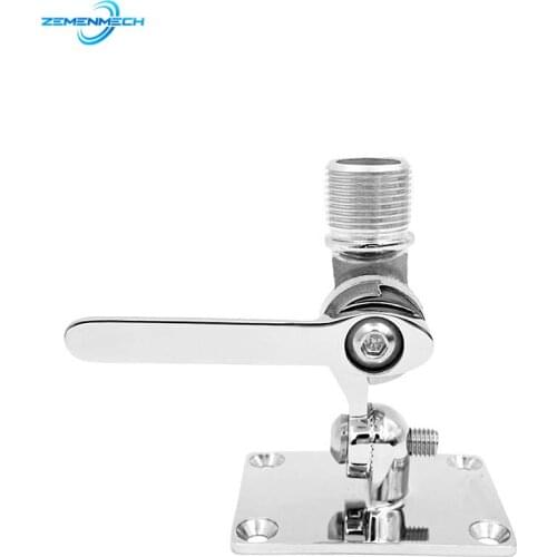 Stainless Steel Marine VHF Antenna Mount Dual Axis Heavy Duty Ratchet Mount Adjustable Base for Boats Rowing Accessories Marine