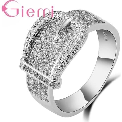 Newest 925 Sterling Silver Rings for Women Sparkling Full Crystal Jewelry High Quality Cubic Zirconit White Wedding Anel