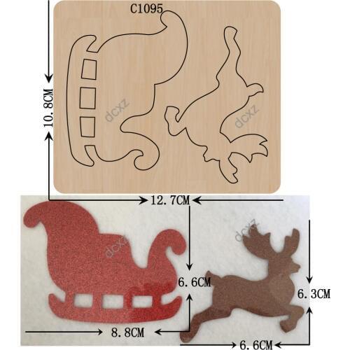 New Christmas, Snowmobiles Wooden die Scrapbooking C-1095 Cutting Dies Multiple sizes