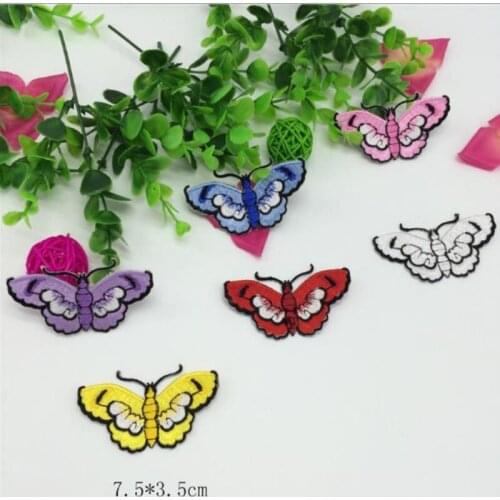Wholesale 20pcs 7.5*3.5CM Embroidered Sewing On Patch Iron-On Patch Stickers For Clothes Sewing Fabric Applique Supplies YH58