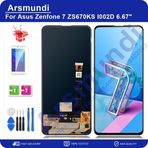 Original 6.67" AMOLED For Asus Zenfone 7 ZS670KS I002D LCD Display Touch Screen For Asus Zenfone 7 Pro ZS671KS