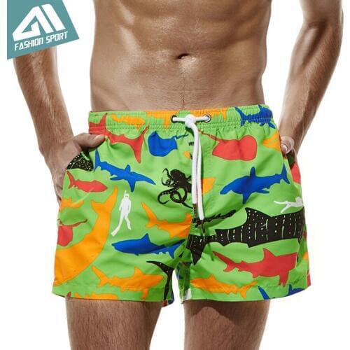 Holiday Beach Fast Dry Men Swimming Shorts Fixed Waist Swim Trunk Seobean Summer Playful Pattern Mens Board ShortsAM2053