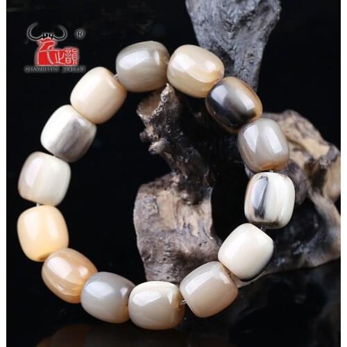 Natural fidelity Tibetan horn bucket bead string bracelet DIY accessories