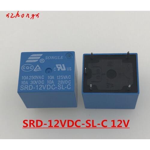 Relay SRD-12VDC-SL-C SRD-DC12V-SL-C SRD12VDCSLC 12VDC DC12V 12 V 10A 250VAC 5PIN