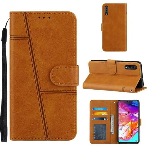 Retro Vintage PU Leather Card Slot Pocket Shockproof Phone Case for Samsung Galaxy A70 Kickstand Cover Photo Frame