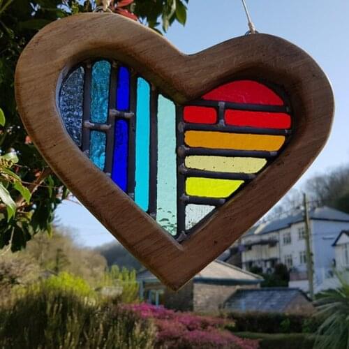 Garden Ornaments Rainbow Love Pendant Crafts Courtyard Decoration Home Outdoors Garden Wedding Decoration Ornament DIY Party
