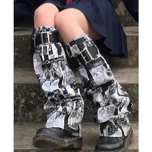 Women girl The detachable leg cover of Tokyo geisha pattern magazine,Crus sheath legging cover