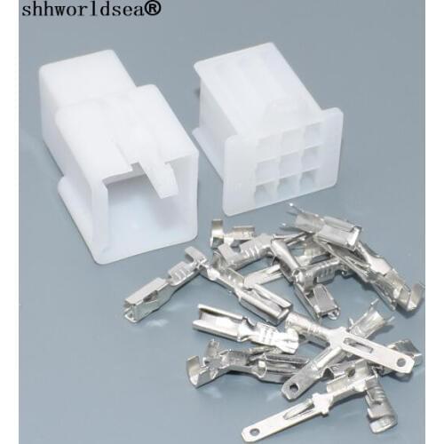 Shhworldsea 20ets 2.8mm 9 Way/pin Electrical Connector Kits Male Female socket plug for Motorcycle Car ect. Free shipping