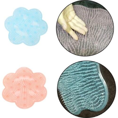 Silicone Lazy Bathtub Massage Mat Foot Washing Artifact Pad Foot Anti-slip Cup Ma Exfoliating Massage Sole Bathroom Back Su L9W1