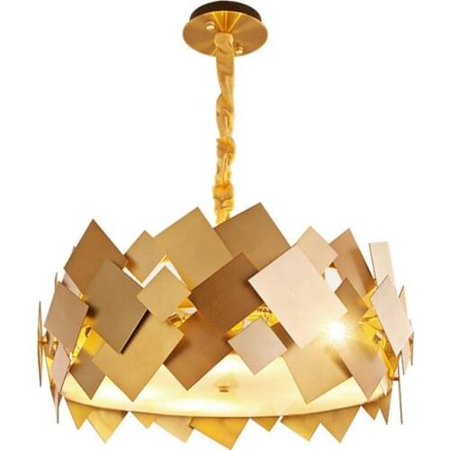 Modern Design Pendant Lights American hanging light Gold Poker lampshade suspension lamp for living room restaurant decoration