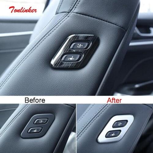 Tonlinker Interior Seat back Adjustment Cover Sticker For KIA K5 OPTIMA 2020-21 Car Styling 1 PCS Stainless steel Cover Stickers