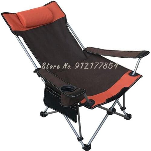 Outdoor folding chair recliner portable backrest fishing chair camping leisure beach chair siesta lunch break folding recliner