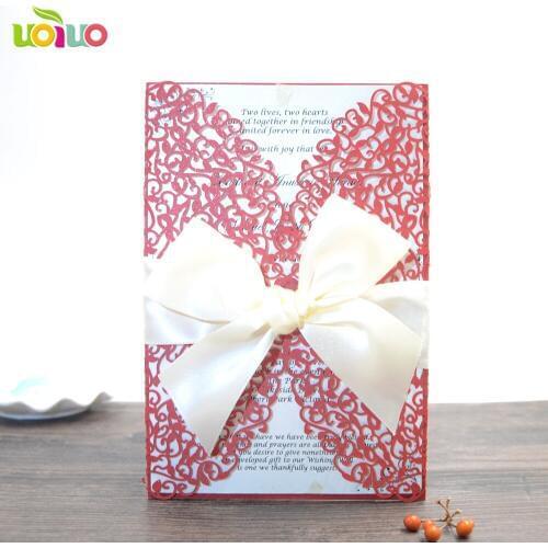 High class traditional chinese red wedding invitation card floral personalize invitation card design