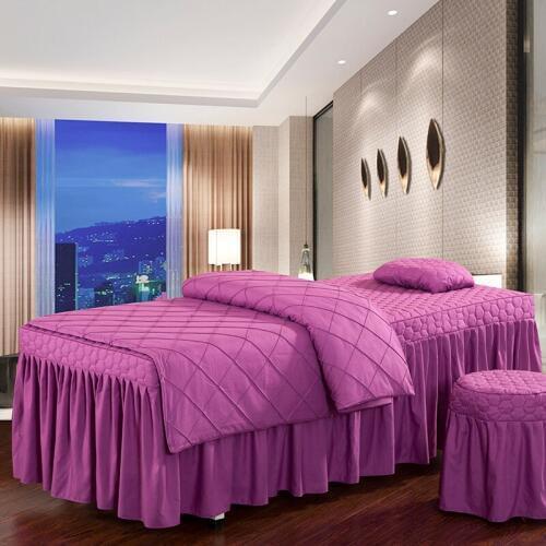Bedding Set Linens Sheets Duvet Cover Bedspread Solid Color 4-6pcs & Coverlet Sanding Quality Spa Beauty Salon Custom Size #s