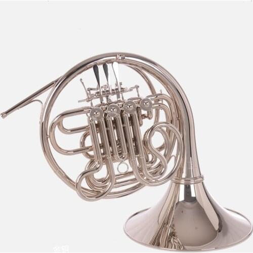 High Quality Bach Split French Horn Four-key b/f tone nickel plated Musical instrument with Mouthpiece Case