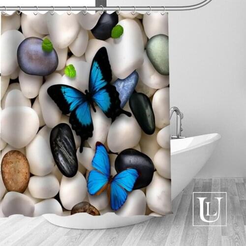 Custom Butterfly Curtain Fabric Modern Shower Curtain bathroom beautiful Curtains Bath decor Polyester Cloth Waterproof
