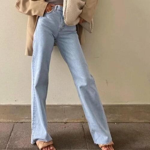 Women Harajuku Boyfriend Style High Waist Baggy Long Jeans 2021 Casual Fashion Straight Leg Jean Female Denim Trouser Fall Pants