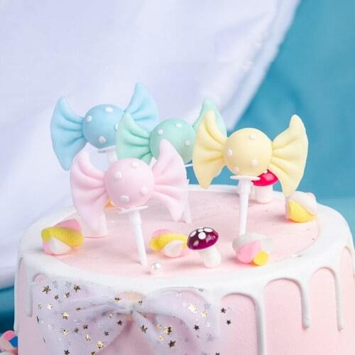 1pcs/lot Candy cake topper decor baby shower girl 1st favor party Polymer clay cake Ornaments birthday party cake decor supplies