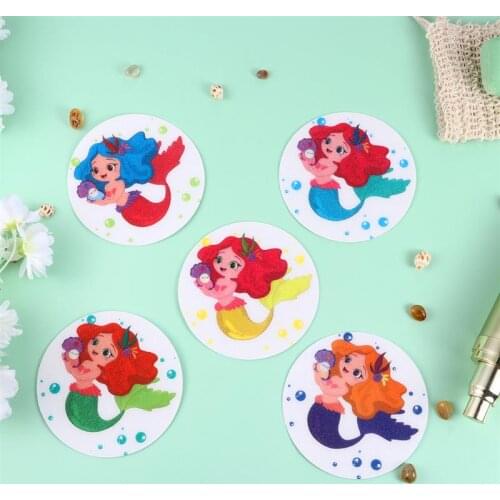 10PCS Anti-Slip Bathroom Stickers Slip Prevention Stickers Mermaid Design Stickers Flower Shape Stickers Bath Tub Pasters