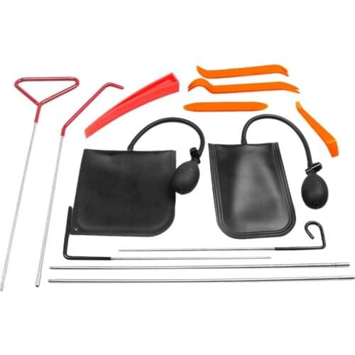 13Pcs Emergency Tool Car Window Door Key Lost Kit with Inflatable Air Pump Wedge Air Wedge Pry Tool Open Unlock Pad Tool