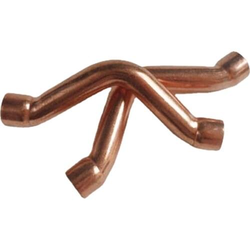 15 19 22 28 35mm ID 99.9% Copper End Feed Solder Cross Over Plumbing Fitting Coupler For Air Condition