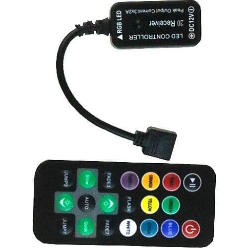 5Pcs DC12V IR rgb Controller Dimmer 20Key Black color Remote Controllers For 10m 5050 3528 3014 RGB Led Strip Ribbon tape