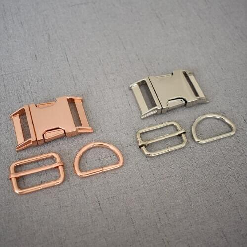 50 sets/lot metal buckle adjust buckle D ring/set 30mm DIY accessory for paracord pet dog harness 2 colours