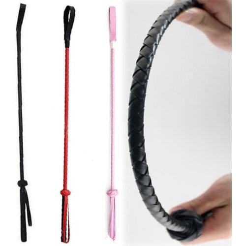 Bdsm Whip 56cm bondage erotic Fetish Woman Leather Pink Spanking Paddle pony play Flogger sex toys for couples riding crop