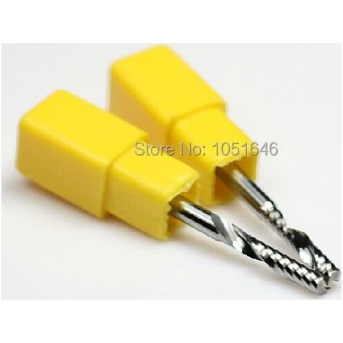 Free shipping, 10pcs highest quality one spiral flute bits for Acrylic 3.175 X 12mm, Solid Carbide end mill Bits from Germany