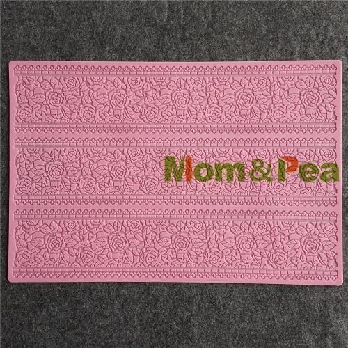 Mom&Pea GX195 Free Shipping Big Floral Lace Mold Cake Decoration Fondant Cake 3D Mold Food Grade Silicone Mould