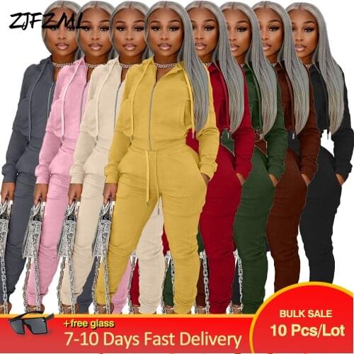 Bulk Items Wholesale Lots Two Piece Pant Suit Womens Festival Velour Clothing Drawstring Long Sleeve Top+workout Pant Outfits