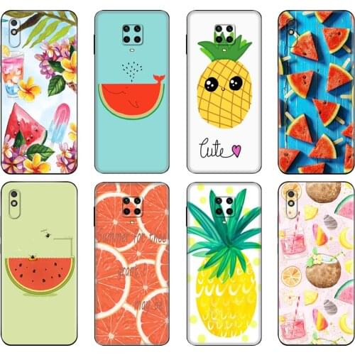 Black tpu Case For Xiaomi Redmi 7A 8 8A 9 9A 9C Case Redmi Note 8T 8 Pro T Note 9 9S 9 Pro Case Summer fruit I love summer