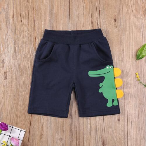 Breathable Little Boys Fifth Pants Summer Creative Cartoon Dinosaur Tails Shorts Children Casual Clothes for Vacation Travel