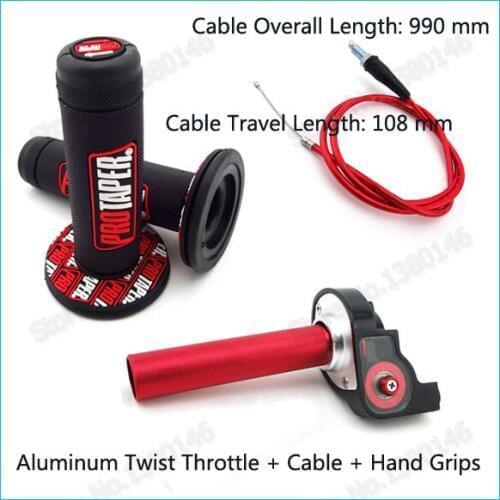 Red Aluminum Twist Throttle Cale Handle Hand Grips For Pit Dirt Trail Bike XR50 CRF50 SSR KLX110 TTR Motorcycle